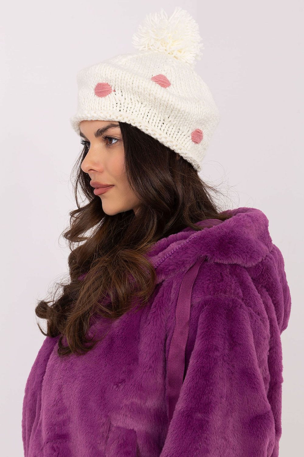 Women Winter Beanie Decorative Dots Pom - ShalayeFashion