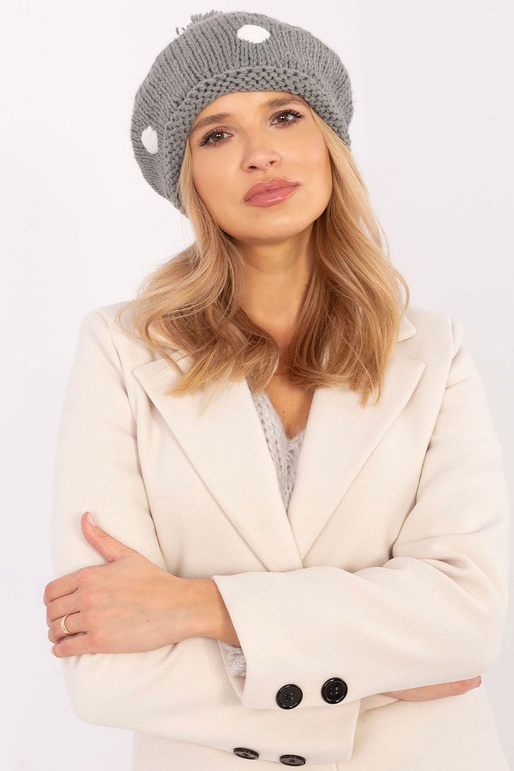 Women Winter Beanie Decorative Dots Pom - ShalayeFashion