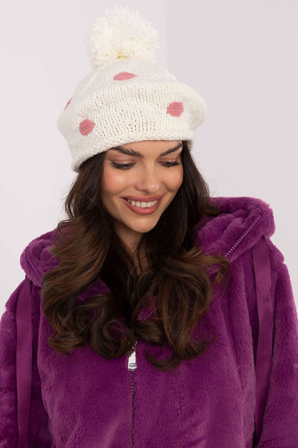 Women Winter Beanie Decorative Dots Pom - ShalayeFashion