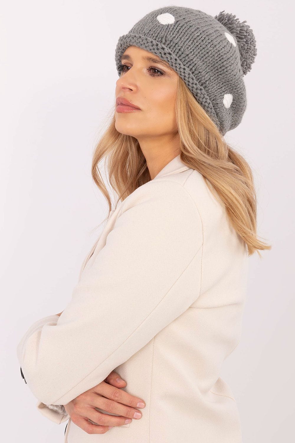 Women Winter Beanie Decorative Dots Pom - ShalayeFashion