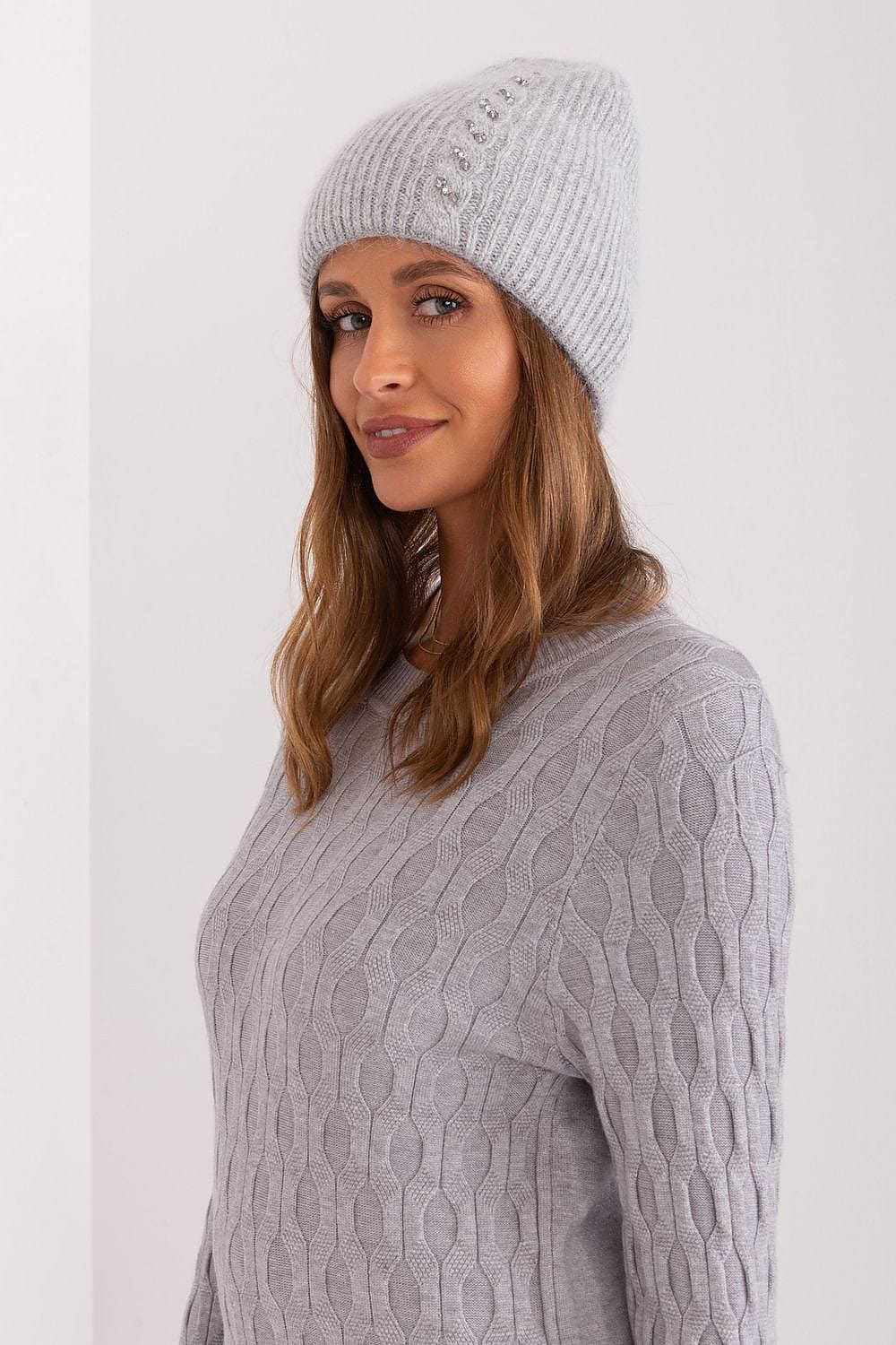 Women Winter Hat Braided Pattern - ShalayeFashion