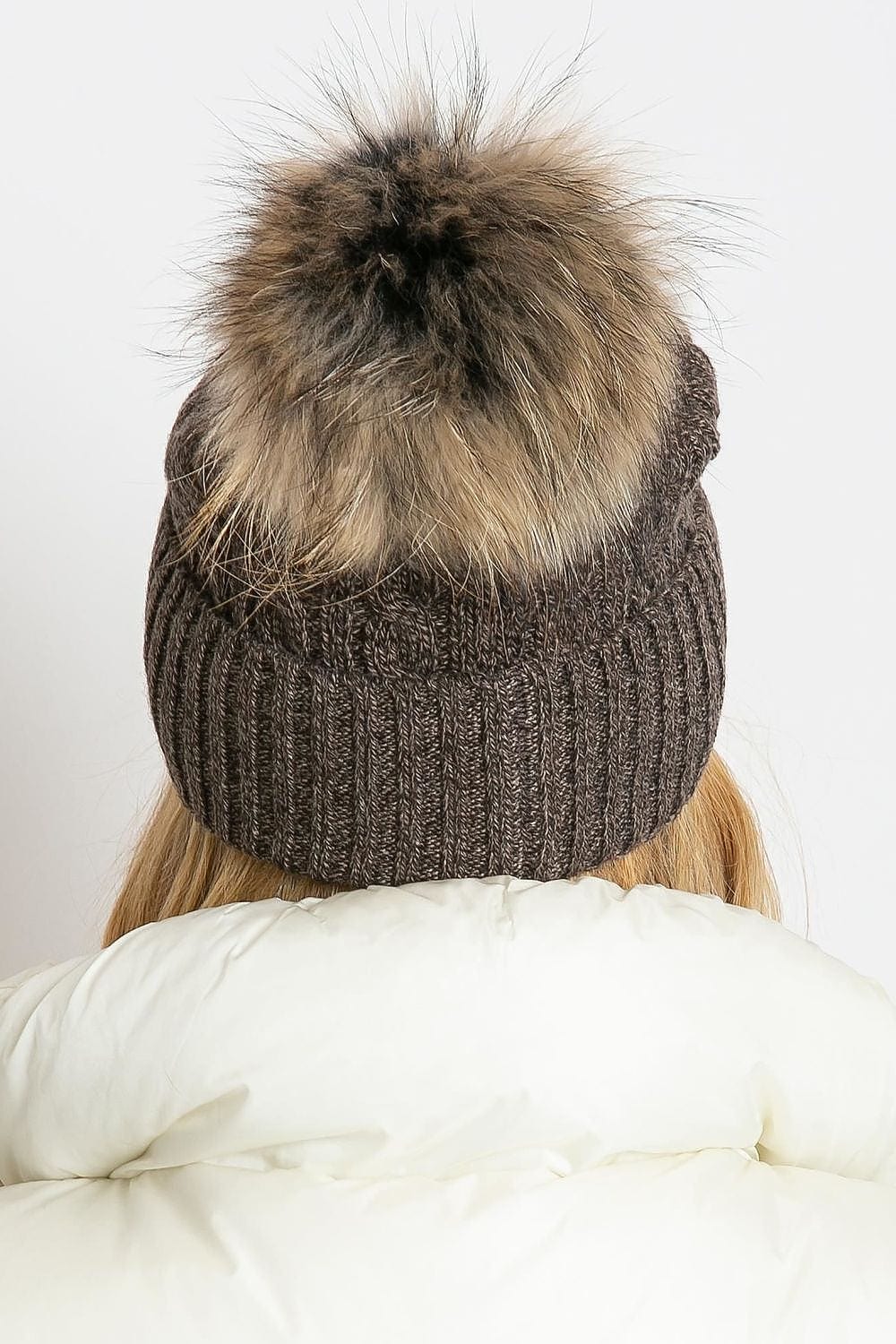 Women Winter Hat Wide Cuff Pom - ShalayeFashion