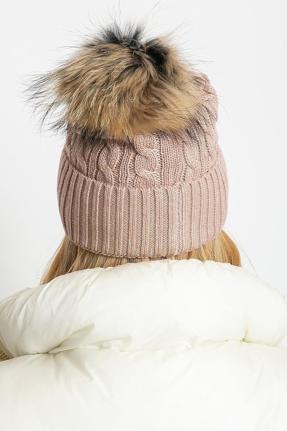Women Winter Hat Wide Cuff Pom - ShalayeFashion
