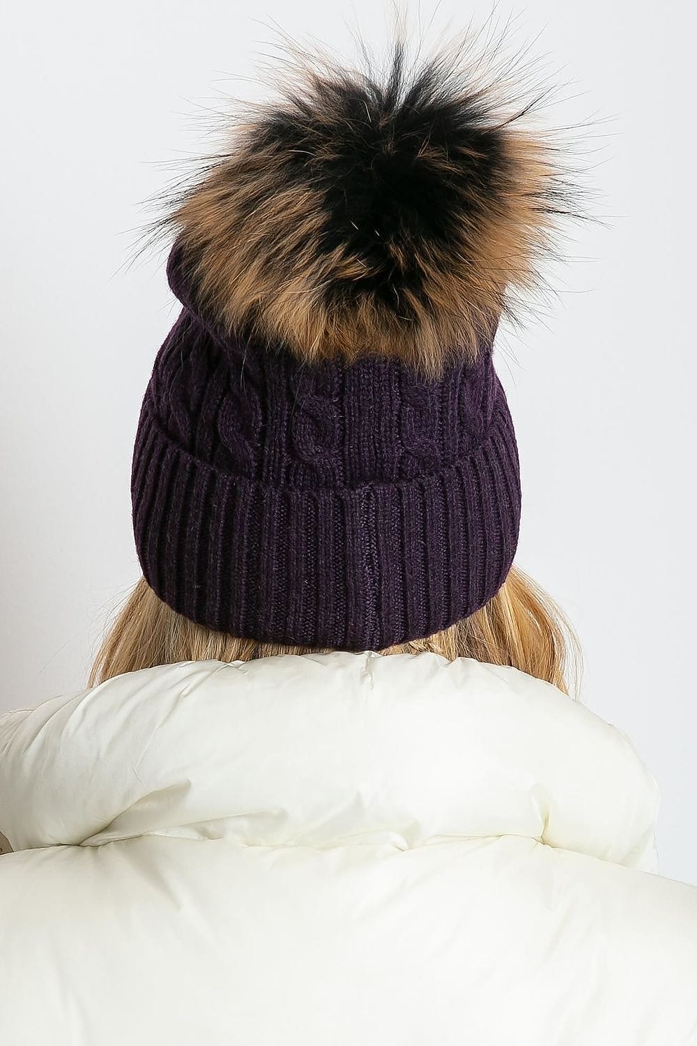 Women Winter Hat Wide Cuff Pom - ShalayeFashion