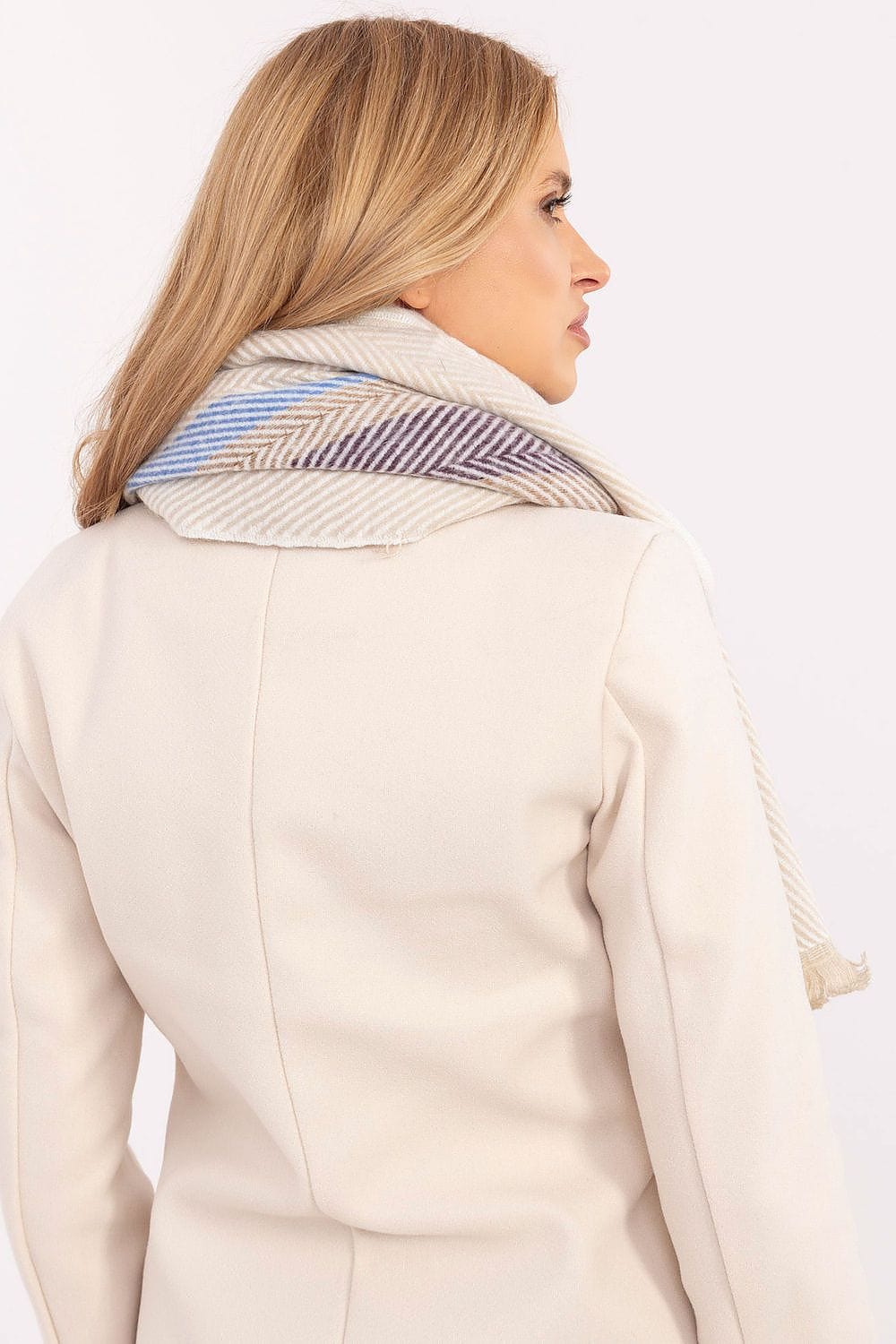 Women Winter Scarf Striped Fringe - ShalayeFashion