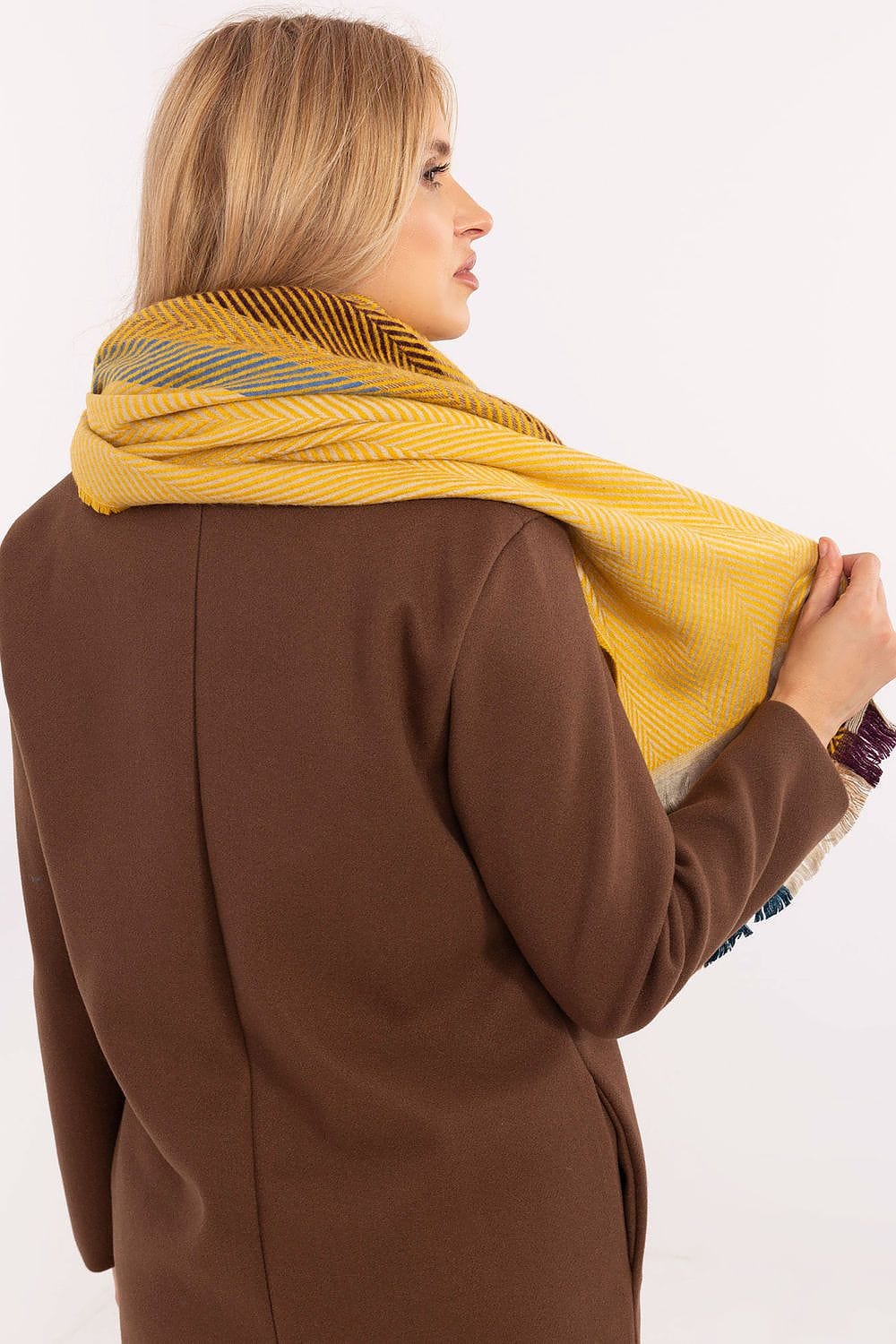Women Winter Scarf Striped Fringe - ShalayeFashion