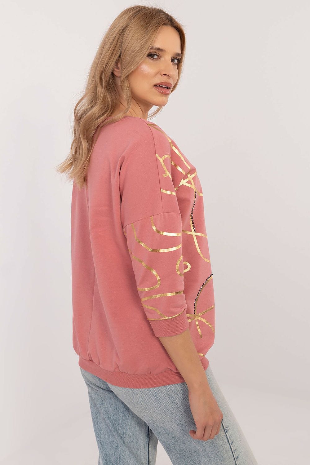 Women Zircon Print Blouse Cotton Elastane - ShalayeFashion
