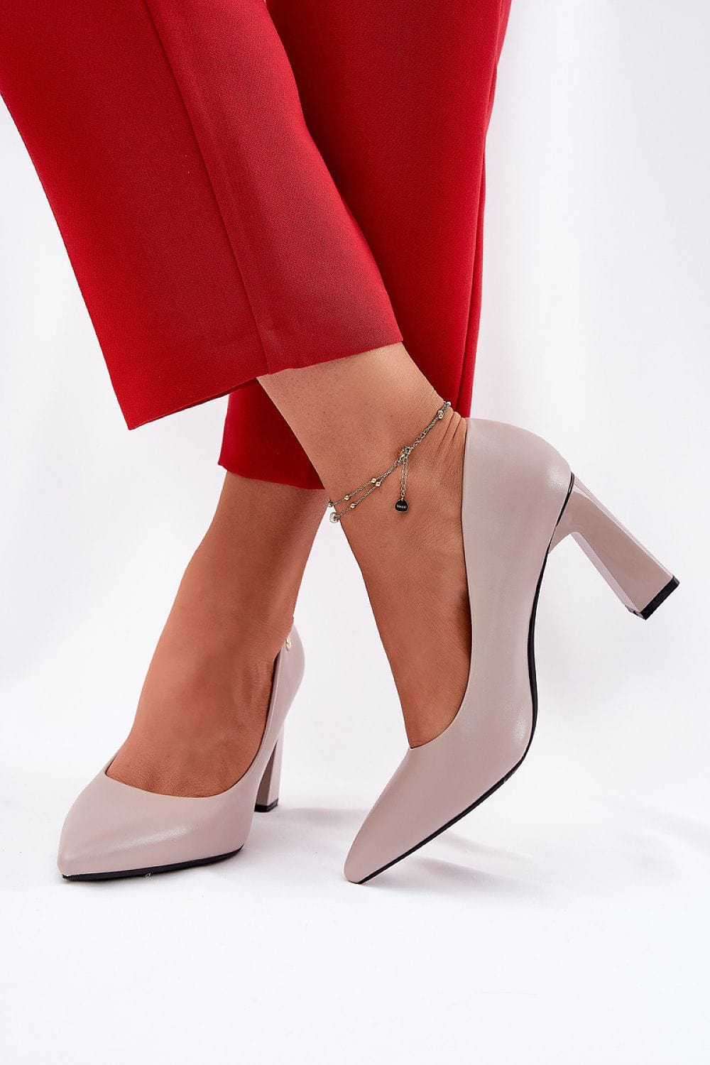 Women's Block Heel Pumps Eco Leather - ShalayeFashion