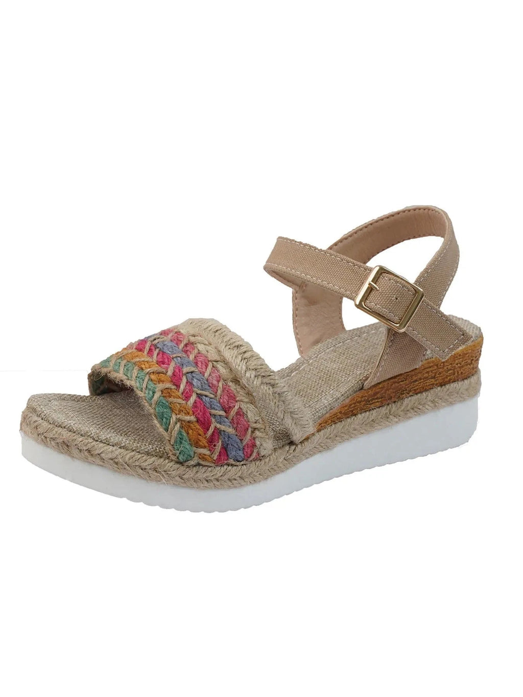 Women's Braided Rainbow Wedge Platform - ShalayeFashion