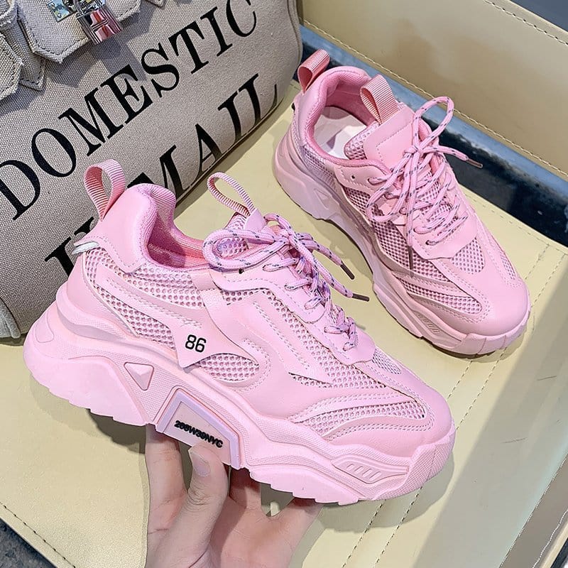 Women’s Candy Color Platform Sneakers - ShalayeFashion