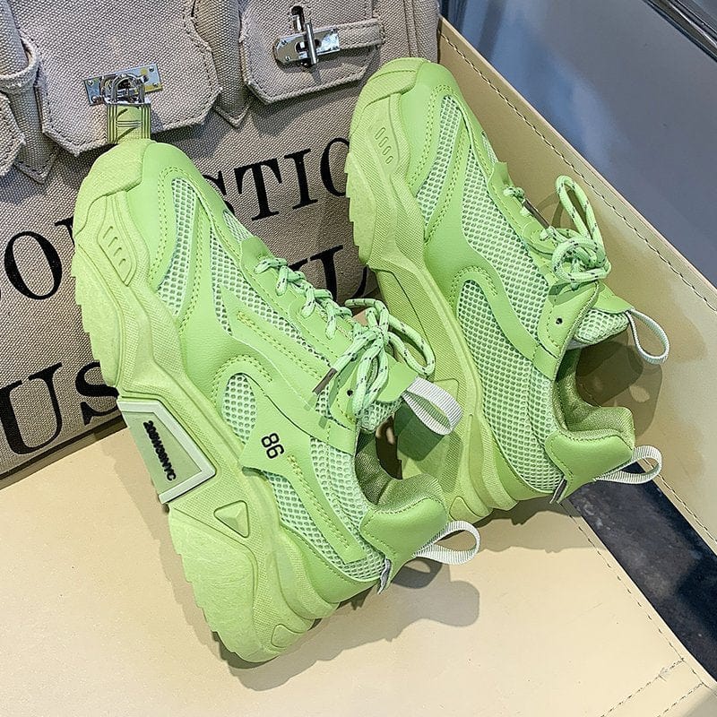 Women’s Candy Color Platform Sneakers - ShalayeFashion