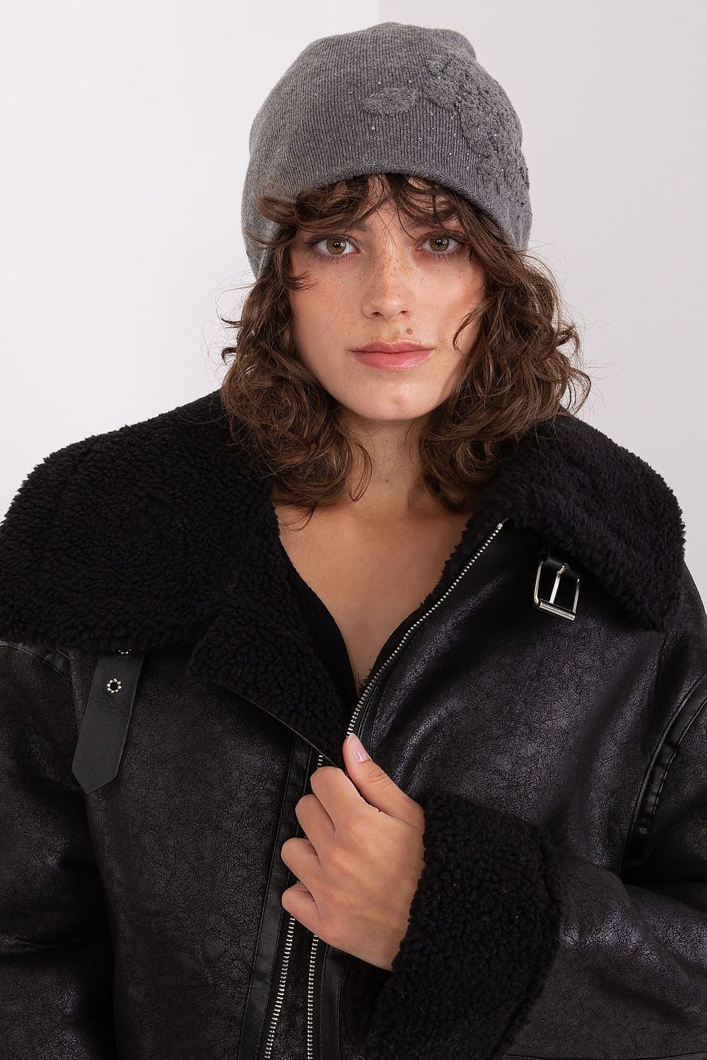 Women's Cashmere Beanie Rhinestones Winter - ShalayeFashion