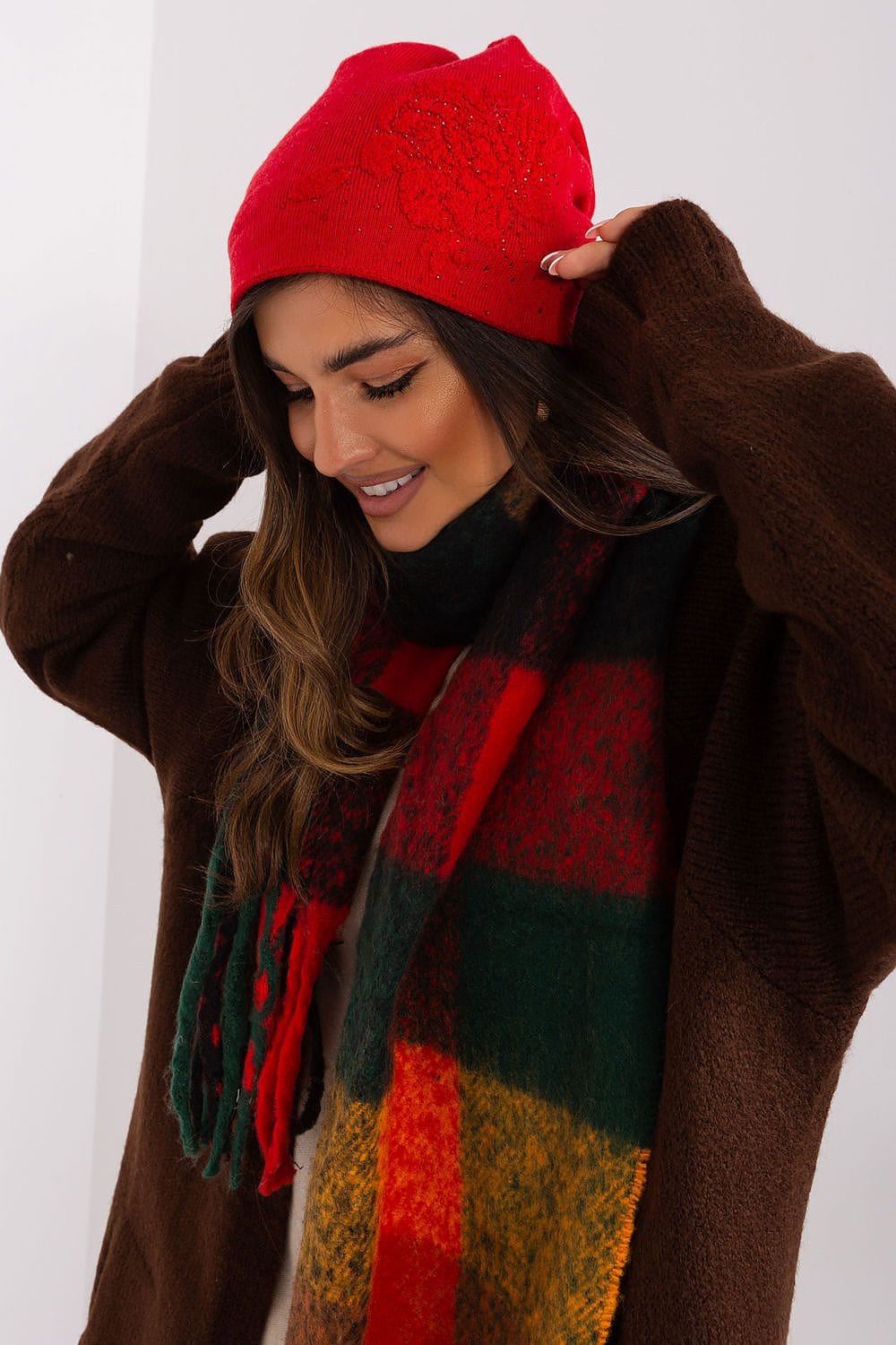 Women's Cashmere Beanie Rhinestones Winter - ShalayeFashion