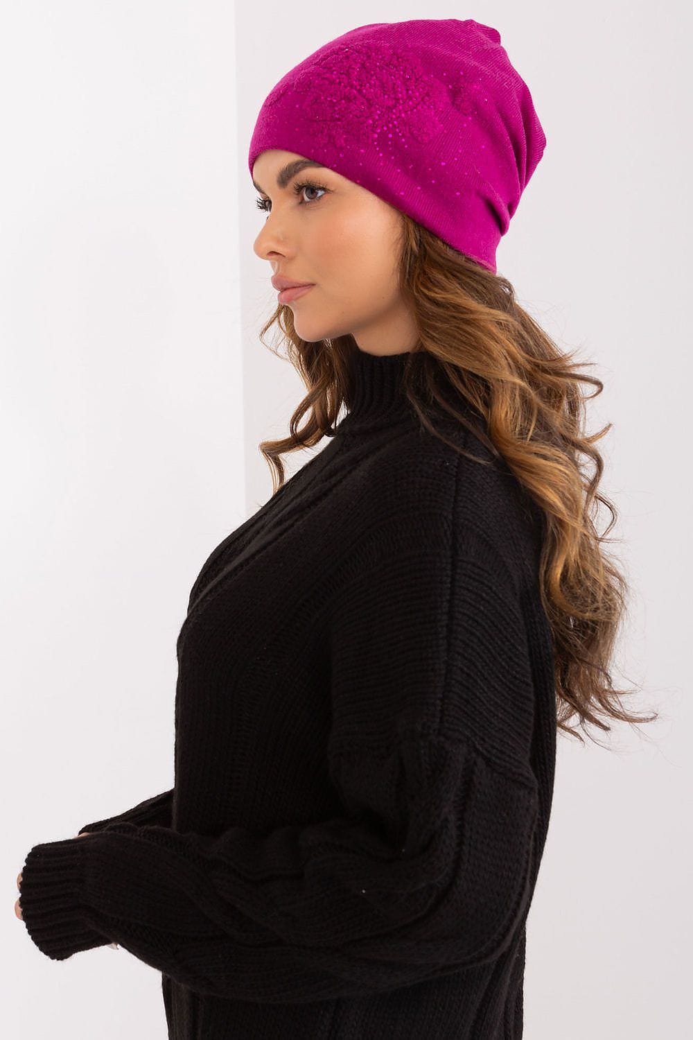 Women's Cashmere Beanie Rhinestones Winter - ShalayeFashion