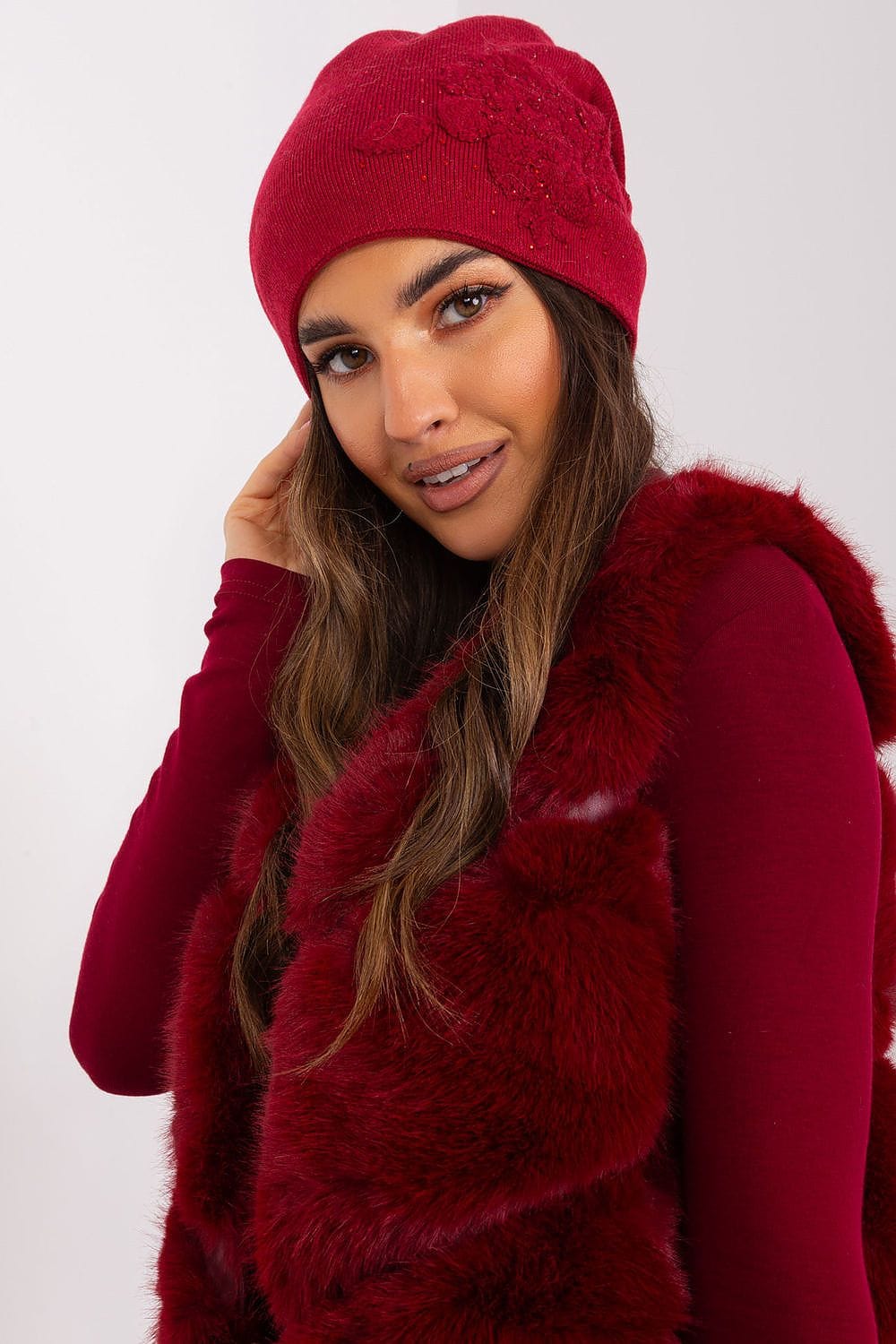 Women's Cashmere Beanie Rhinestones Winter - ShalayeFashion