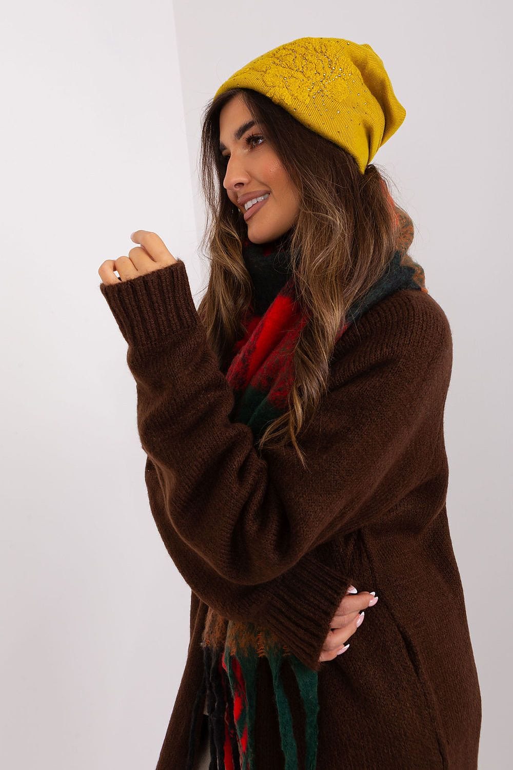 Women's Cashmere Beanie Rhinestones Winter - ShalayeFashion