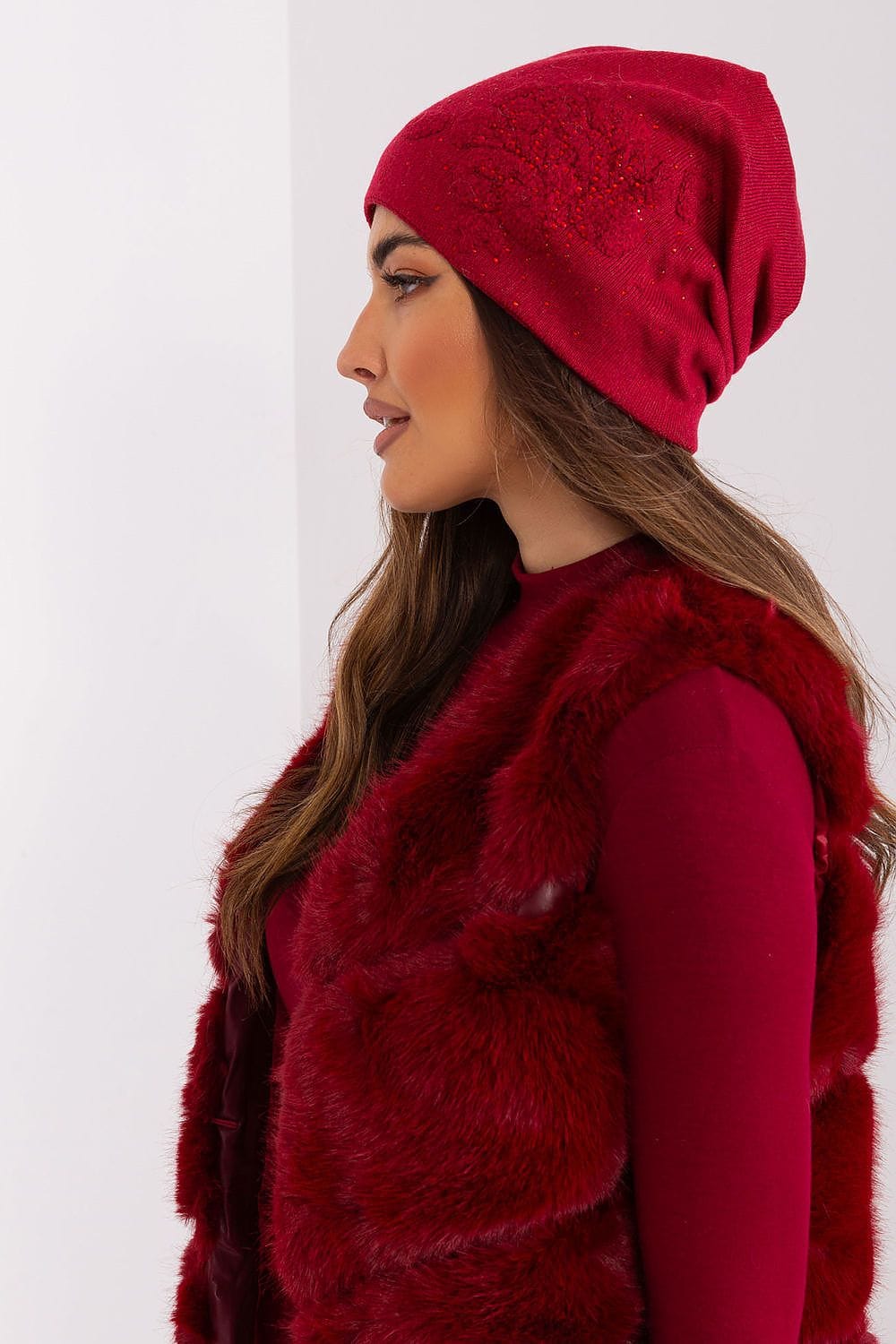 Women's Cashmere Beanie Rhinestones Winter - ShalayeFashion