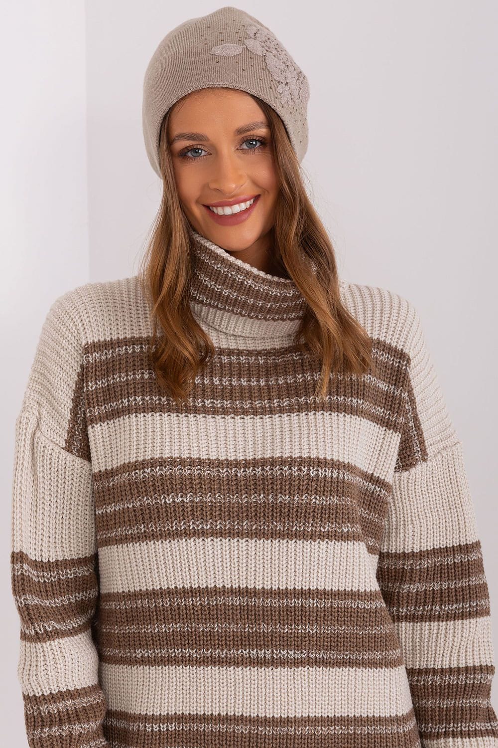 Women's Cashmere Beanie Rhinestones Winter - ShalayeFashion