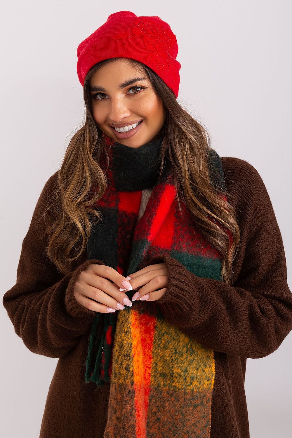 Women's Cashmere Beanie Rhinestones Winter - ShalayeFashion