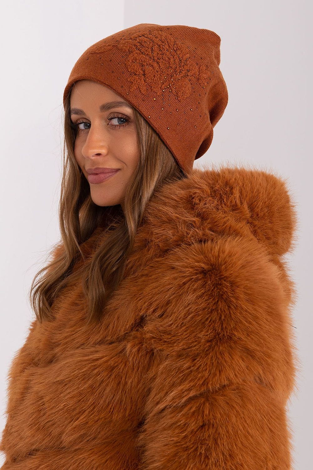 Women's Cashmere Beanie Rhinestones Winter - ShalayeFashion