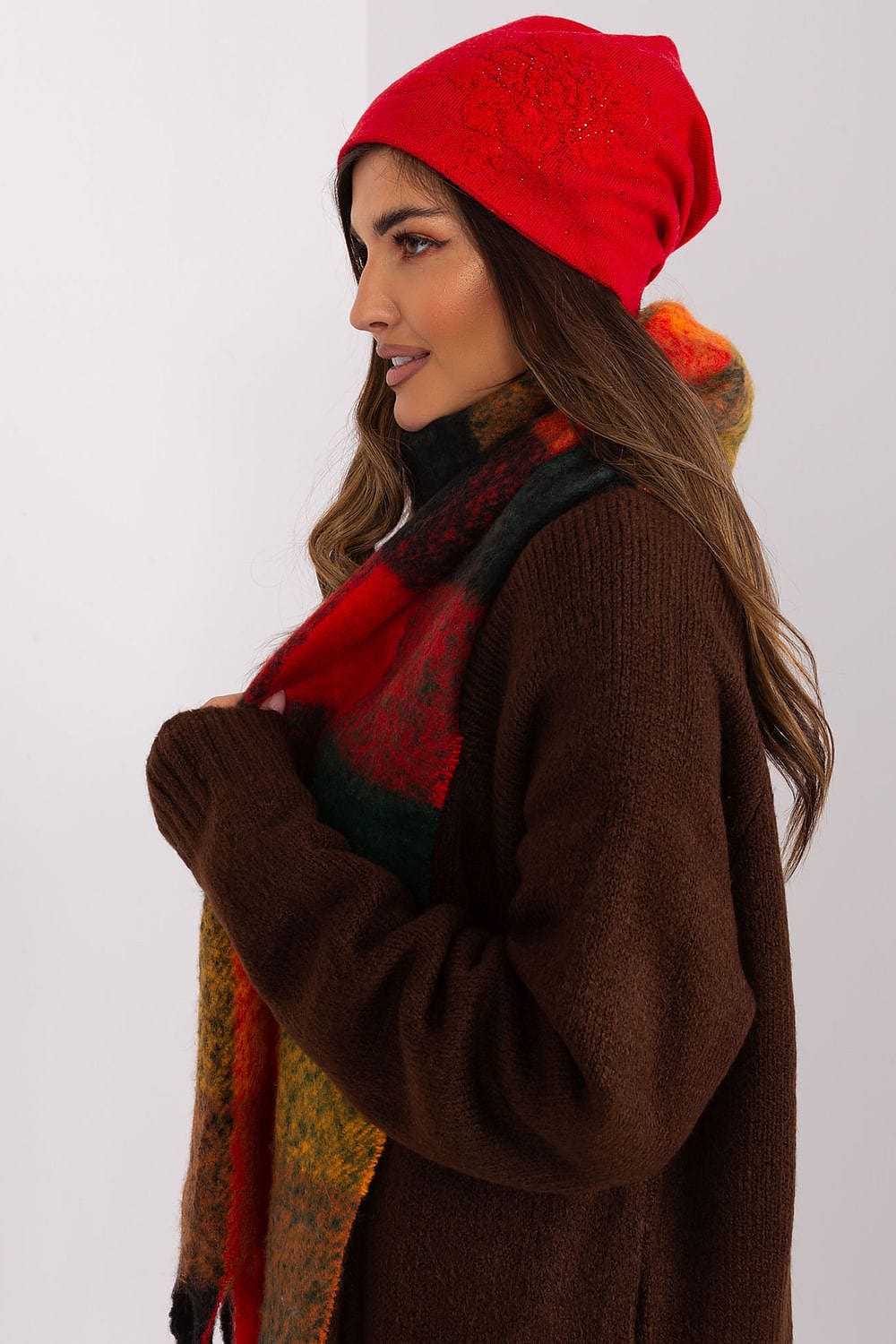 Women's Cashmere Beanie Rhinestones Winter - ShalayeFashion
