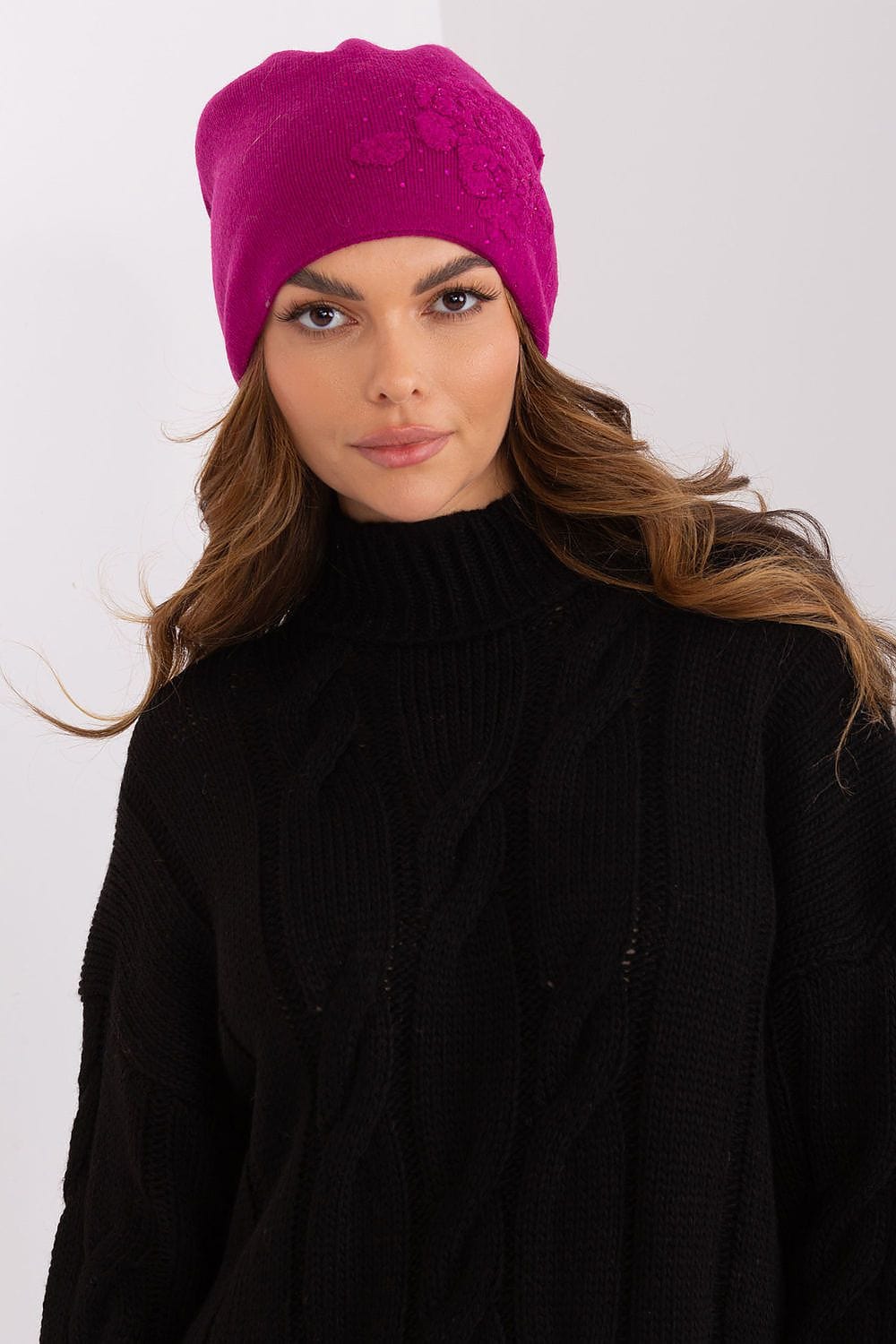 Women's Cashmere Beanie Rhinestones Winter - ShalayeFashion