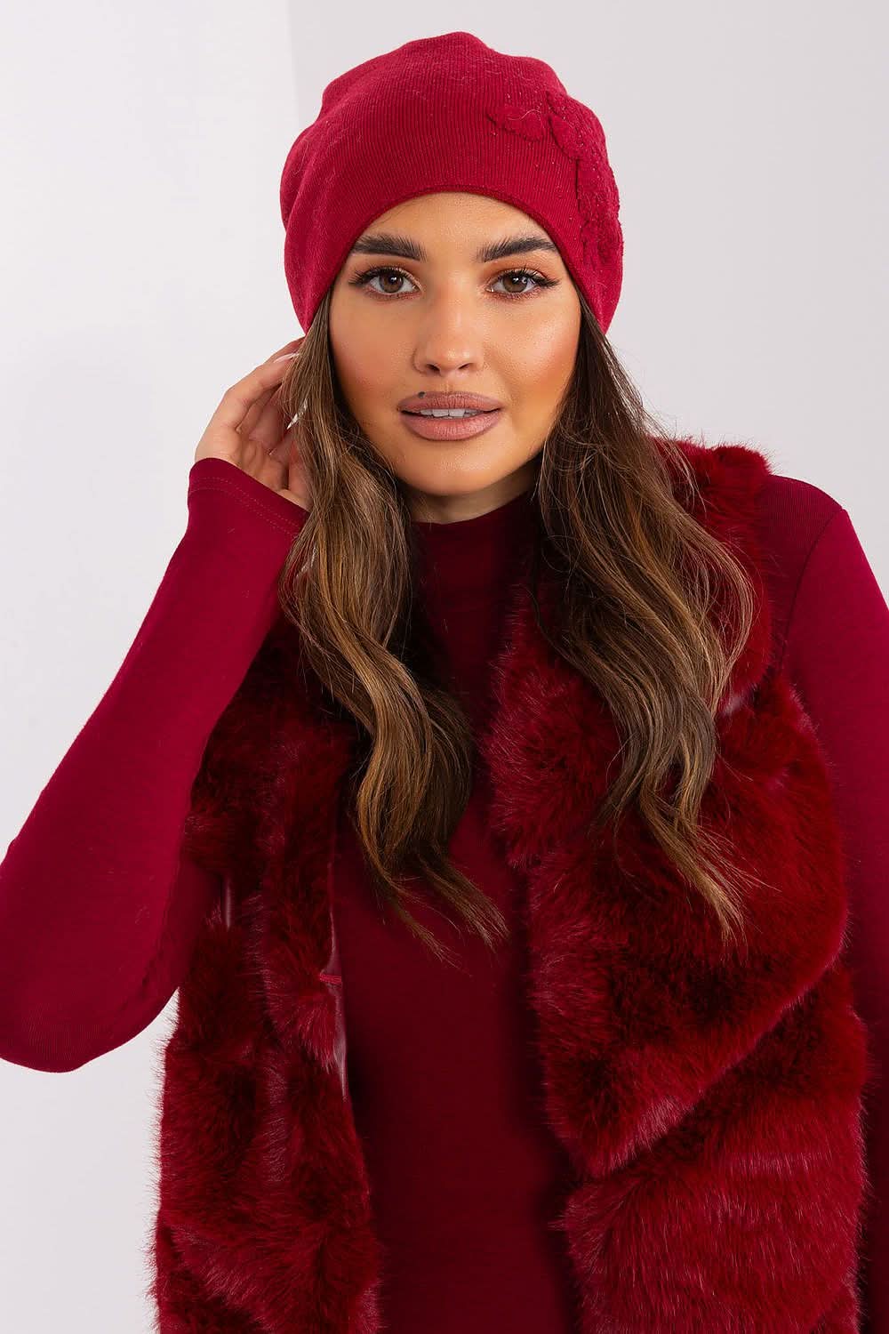 Women's Cashmere Beanie Rhinestones Winter - ShalayeFashion