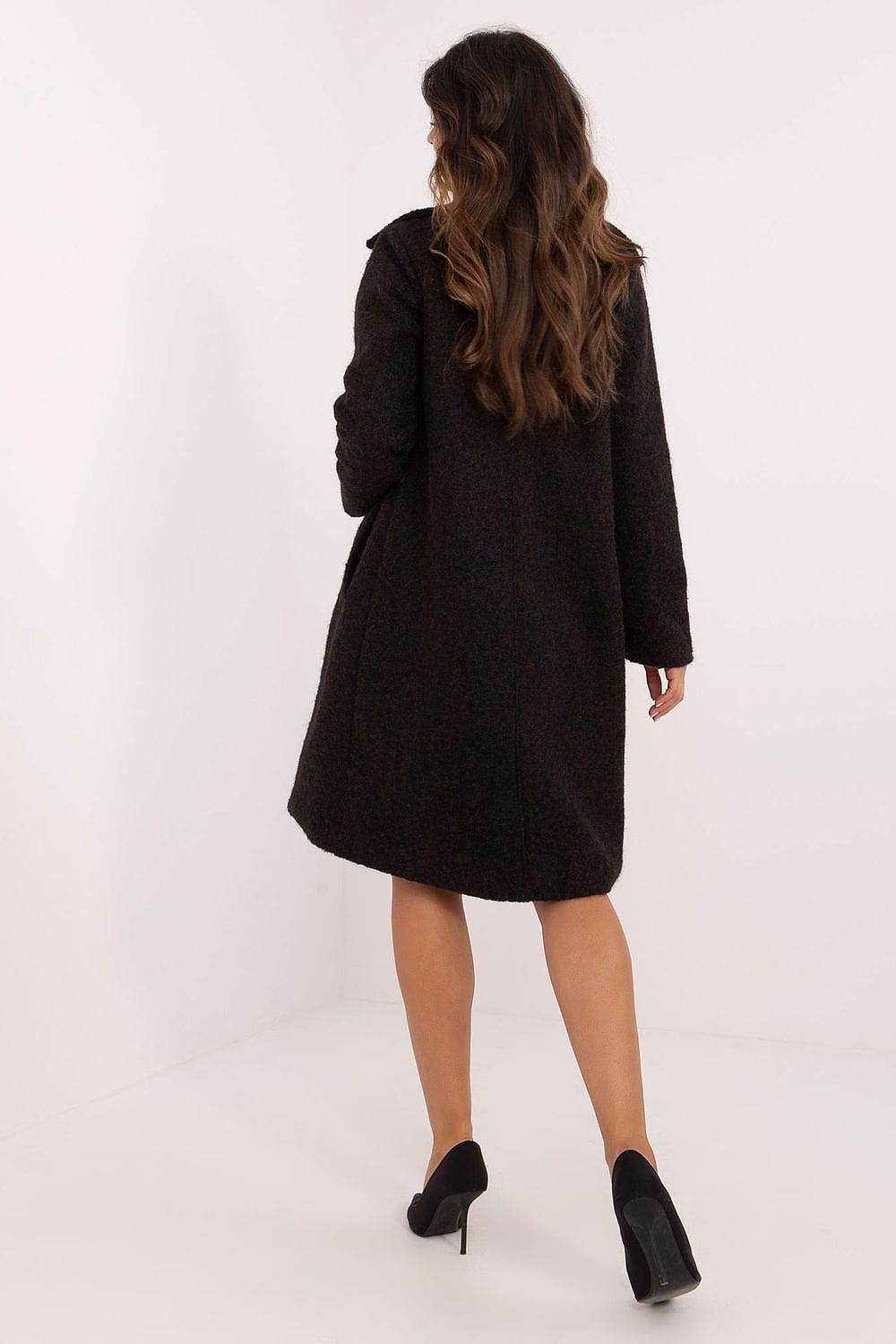Women’s Casual Black Winter Coat - ShalayeFashion