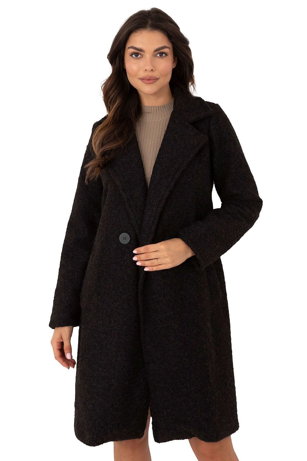 Women’s Casual Black Winter Coat - ShalayeFashion