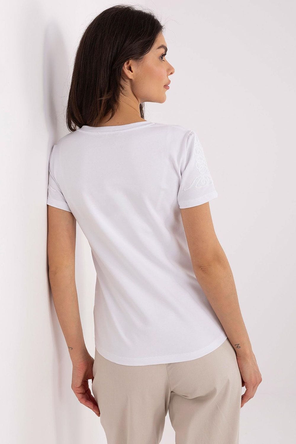 Women’s Casual Embroidered Cotton T-Shirt - ShalayeFashion