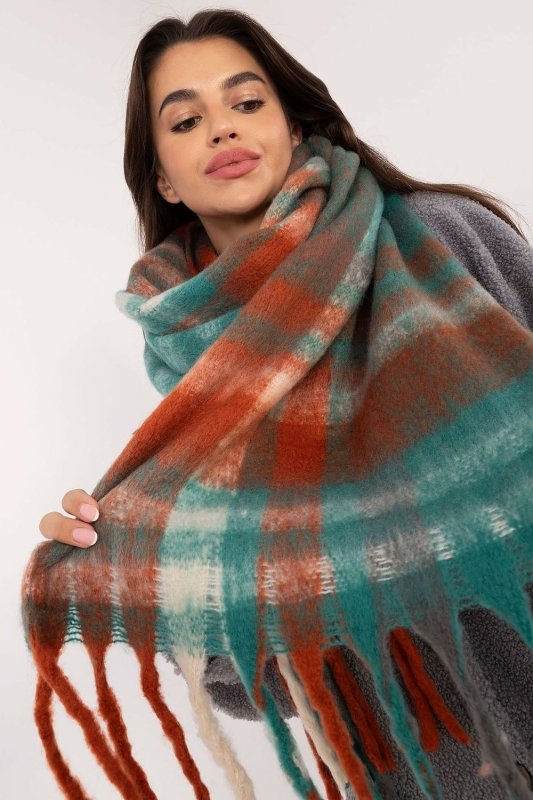 Women's Check Pattern Scarf Tassels Long - ShalayeFashion