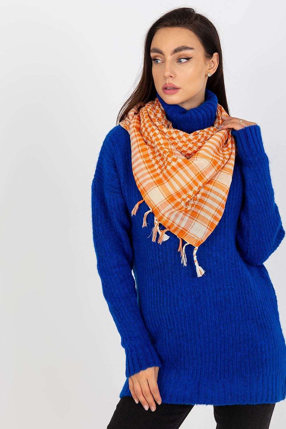 Women's Checkered Neckerchief Square Scarf - ShalayeFashion