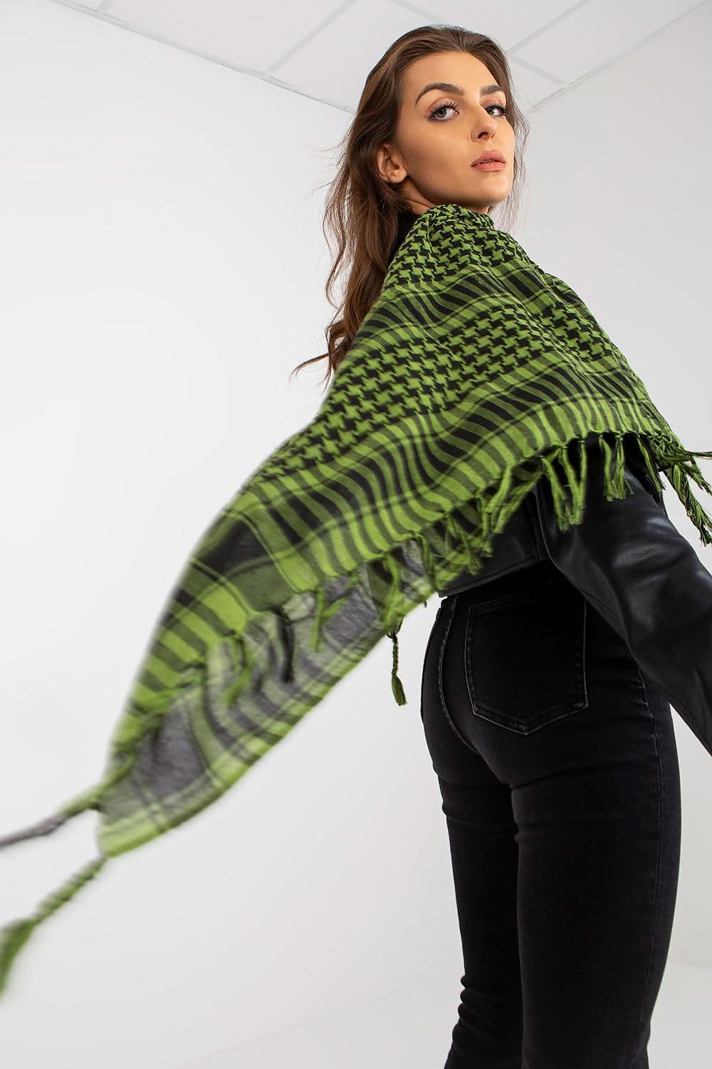 Women's Checkered Neckerchief Square Scarf - ShalayeFashion