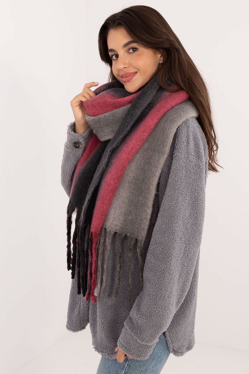 Women's Colorful Pattern Polyester Scarf Tassels 194cm - ShalayeFashion