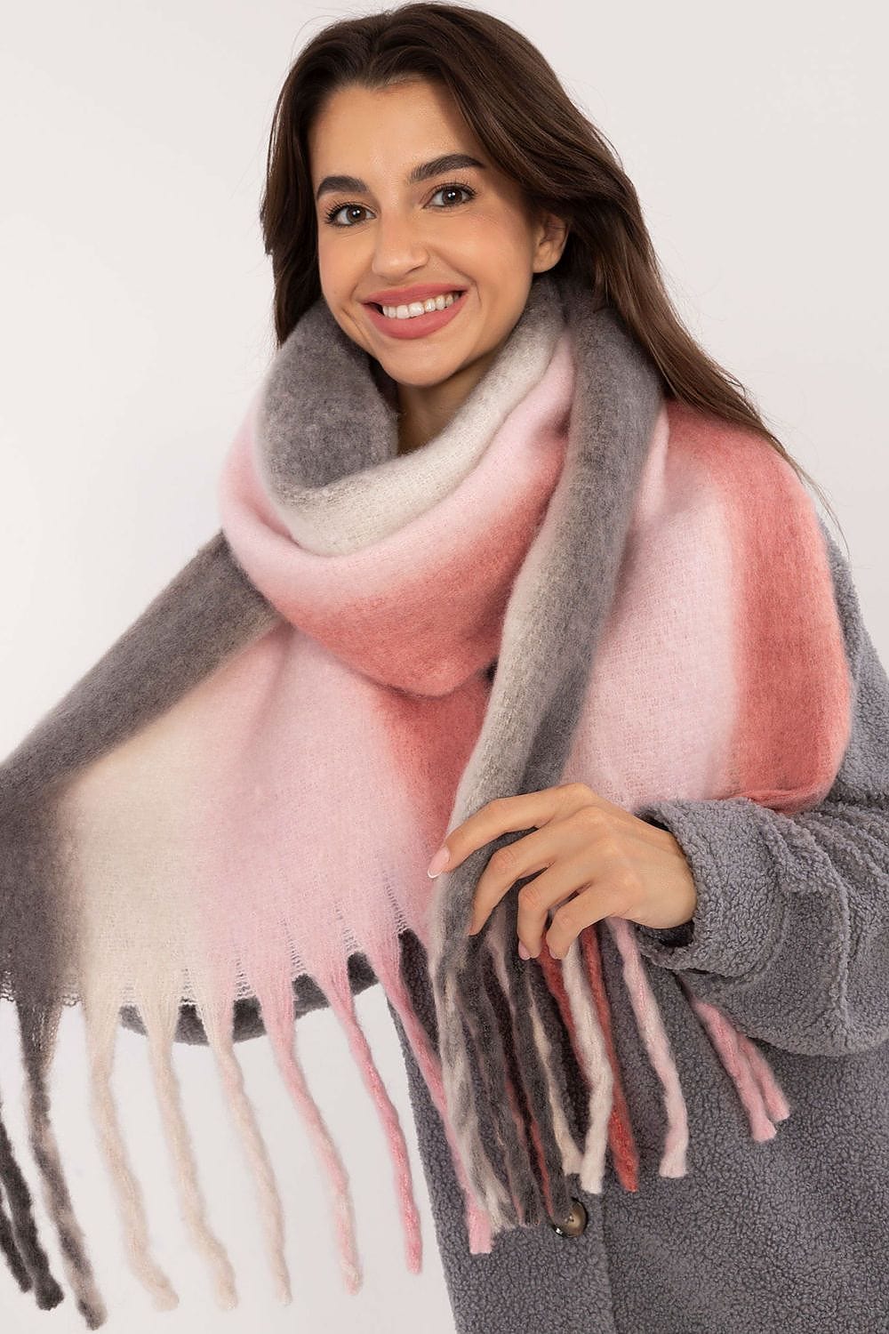 Women's Colorful Pattern Polyester Scarf Tassels 194cm - ShalayeFashion
