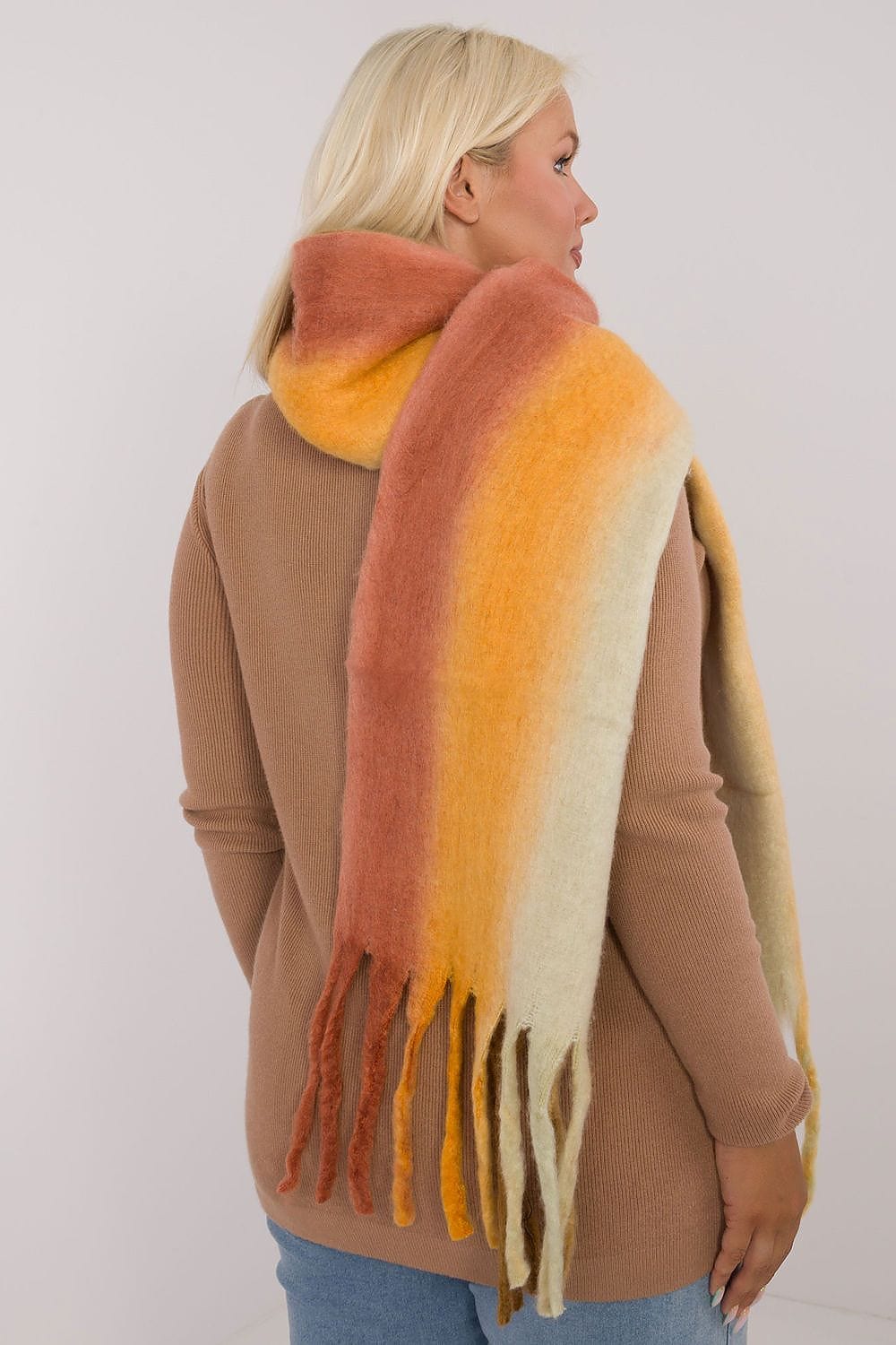 Women's Colorful Pattern Polyester Scarf Tassels 194cm - ShalayeFashion