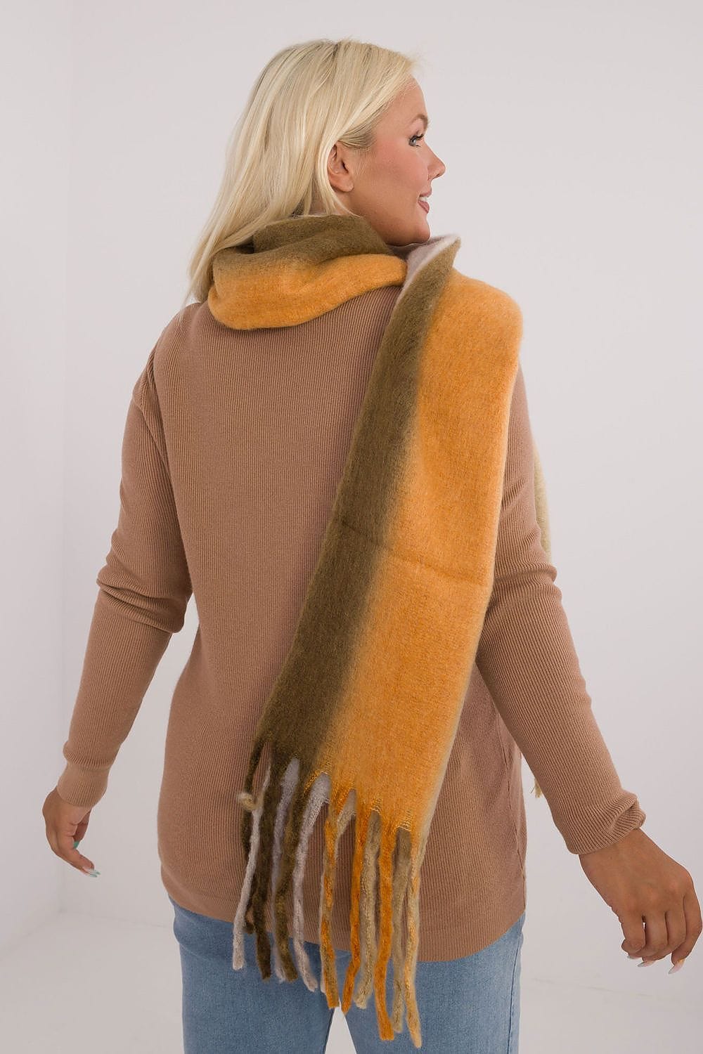 Women's Colorful Pattern Polyester Scarf Tassels 194cm - ShalayeFashion