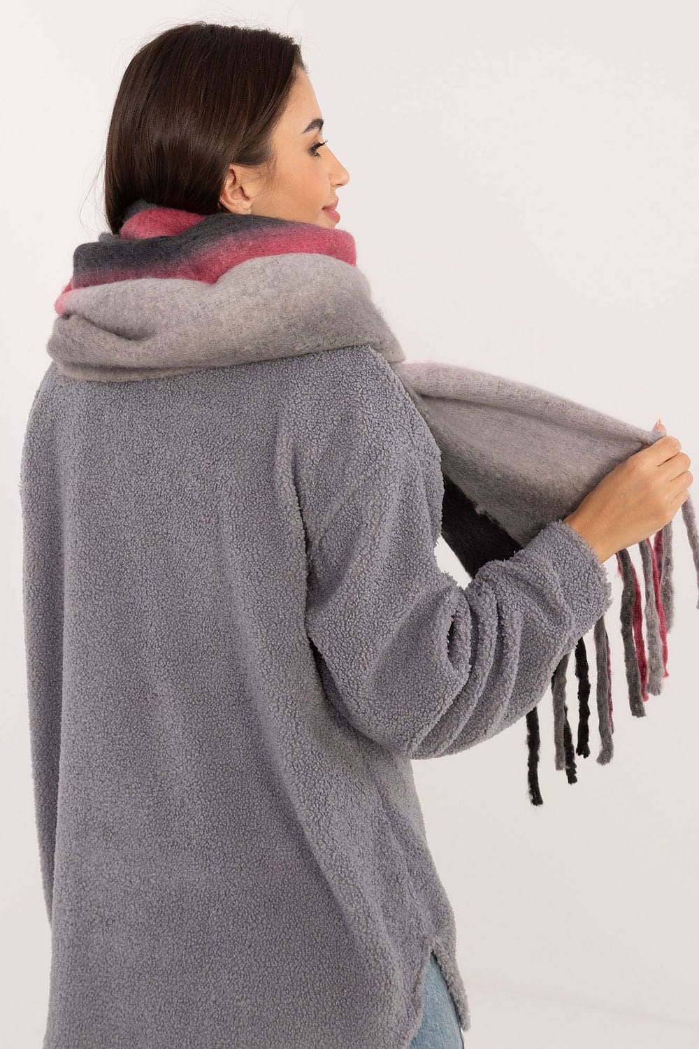 Women's Colorful Pattern Polyester Scarf Tassels 194cm - ShalayeFashion