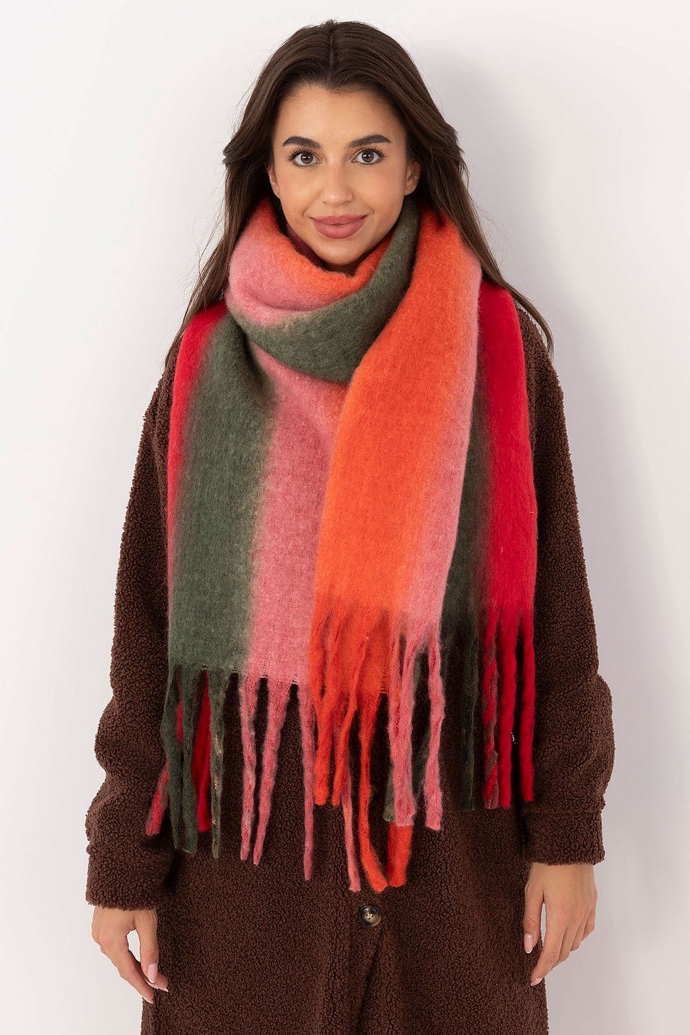 Women's Colorful Pattern Polyester Scarf Tassels 194cm - ShalayeFashion