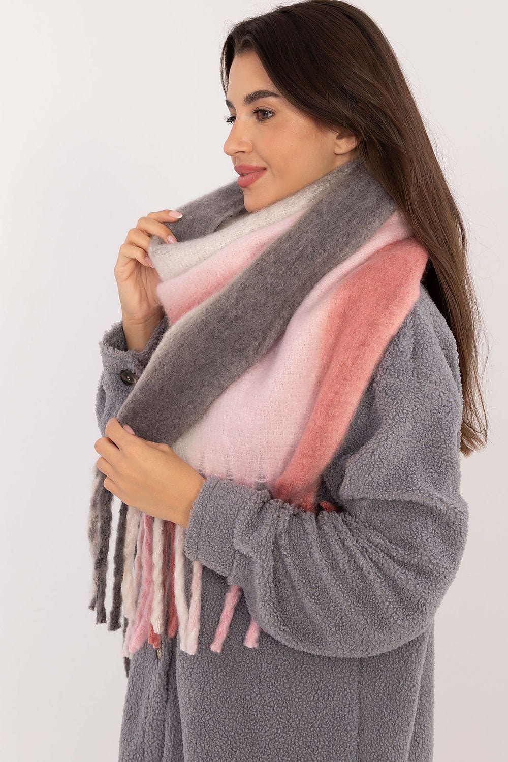 Women's Colorful Pattern Polyester Scarf Tassels 194cm - ShalayeFashion