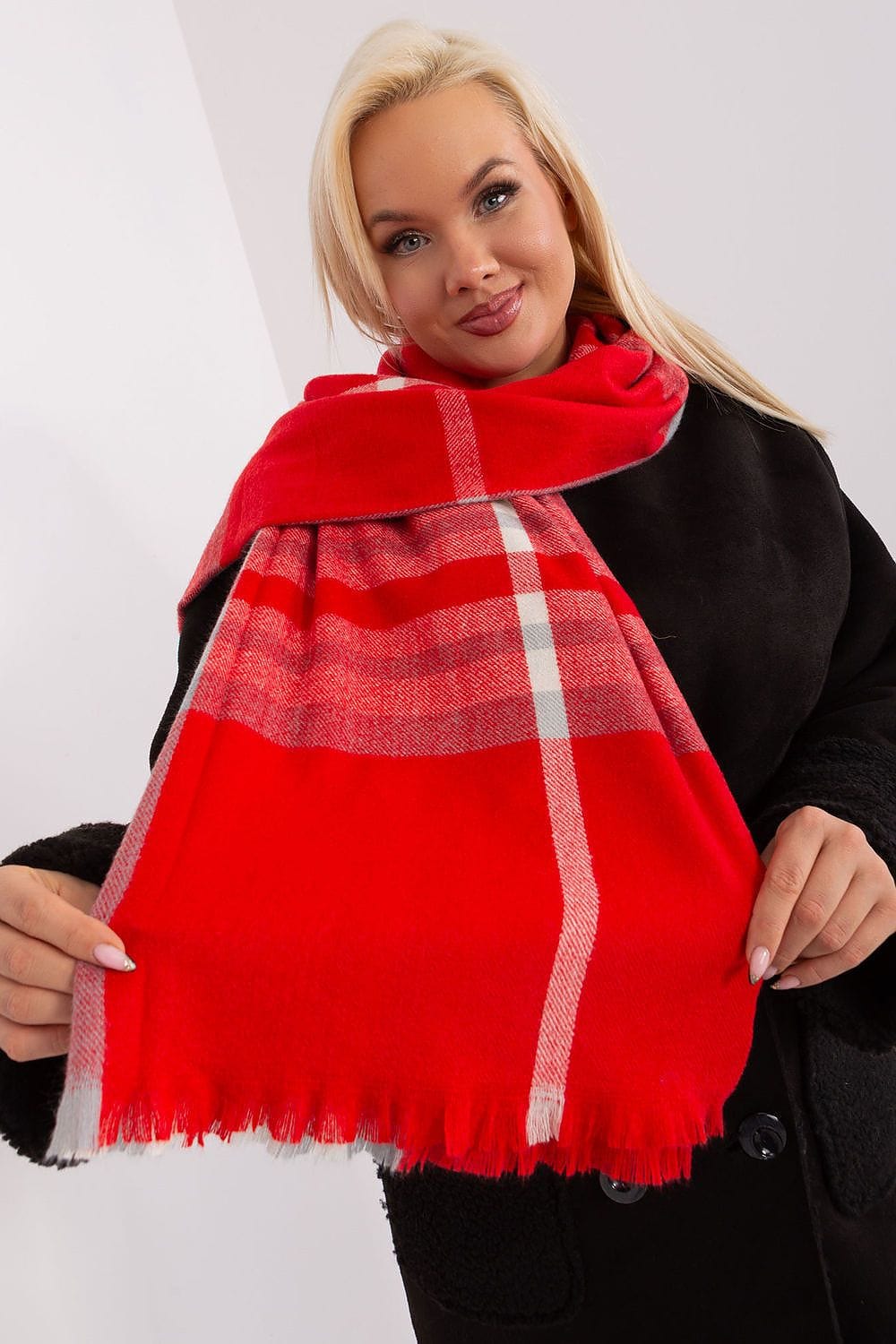 Women's Colorful Plaid Scarf Long Polyester - ShalayeFashion