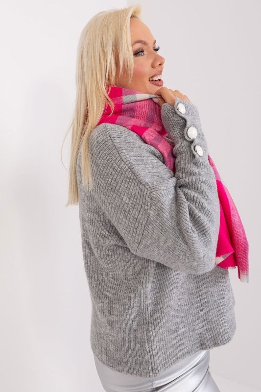 Women's Colorful Plaid Scarf Long Polyester - ShalayeFashion