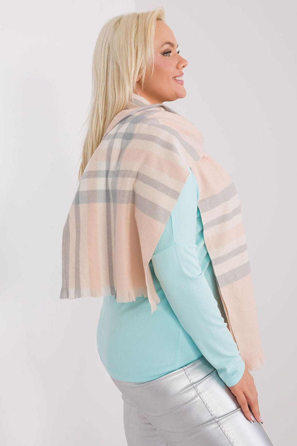 Women's Colorful Plaid Scarf Long Polyester - ShalayeFashion