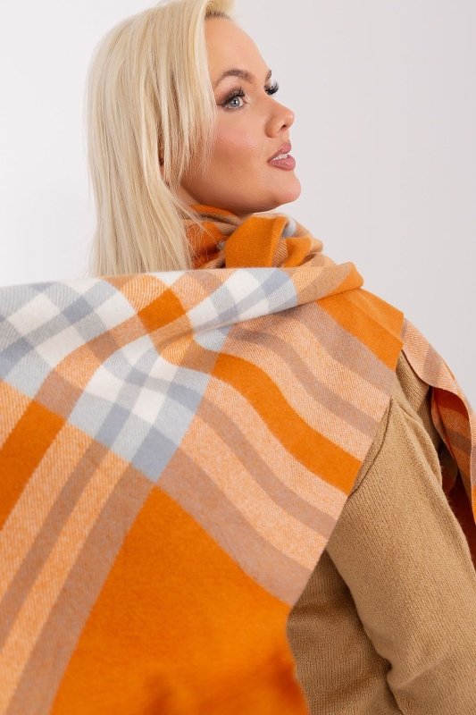 Women's Colorful Plaid Scarf Long Polyester - ShalayeFashion