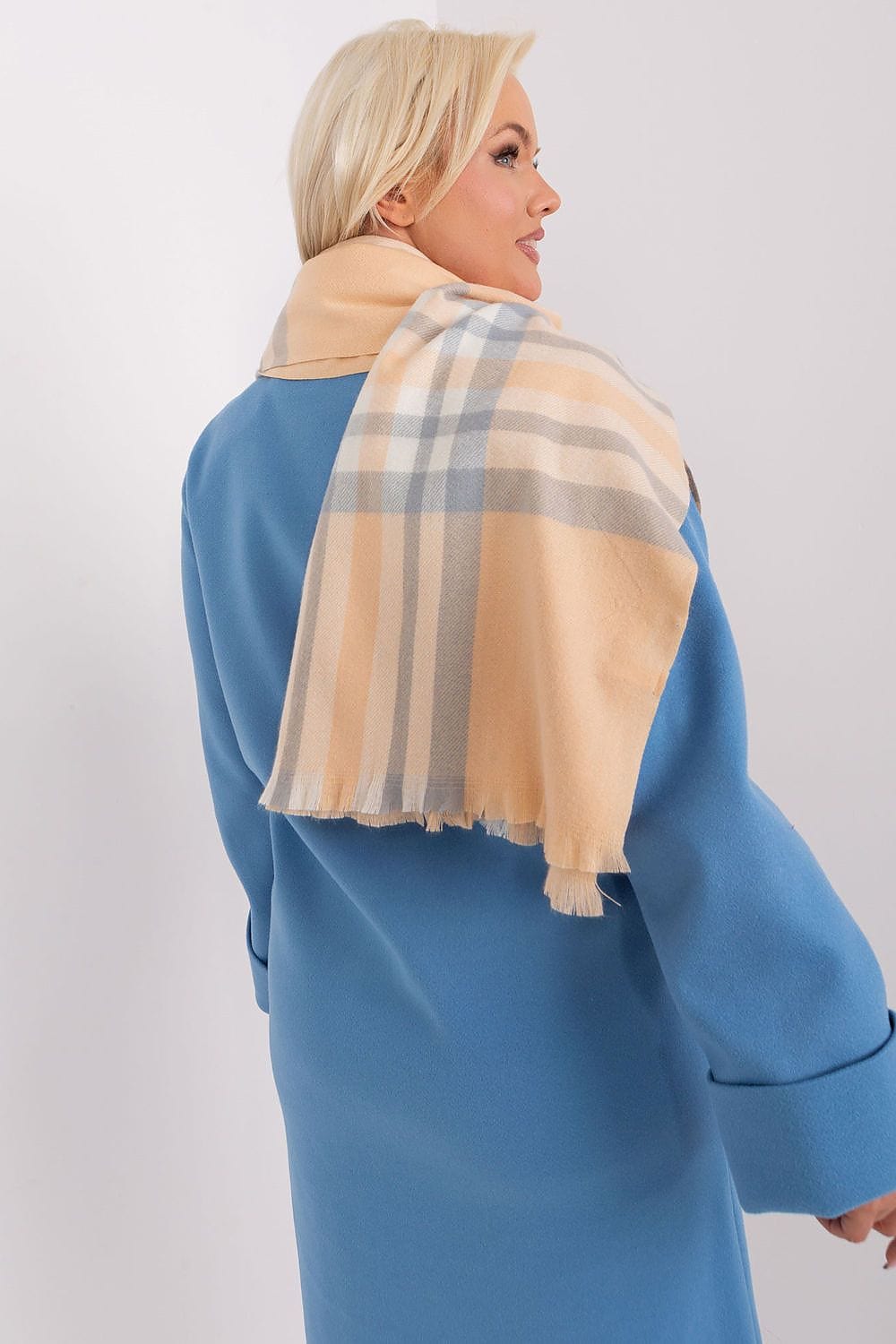 Women's Colorful Plaid Scarf Long Polyester - ShalayeFashion