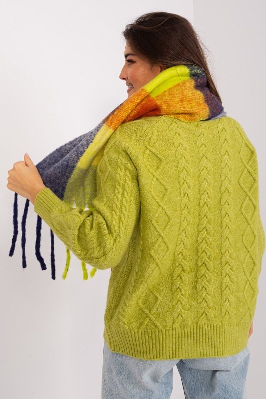Women's Colorful Plaid Scarf Tassels Long - ShalayeFashion