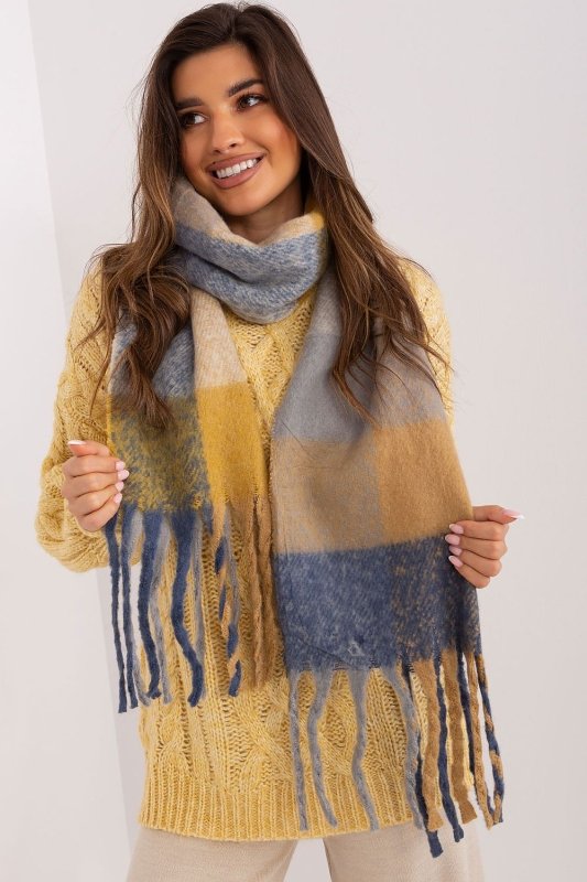 Women's Colorful Plaid Scarf Tassels Long - ShalayeFashion