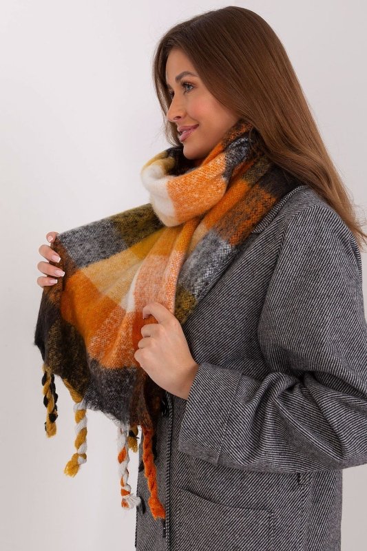 Women's Colorful Plaid Scarf Tassels Stylish - ShalayeFashion