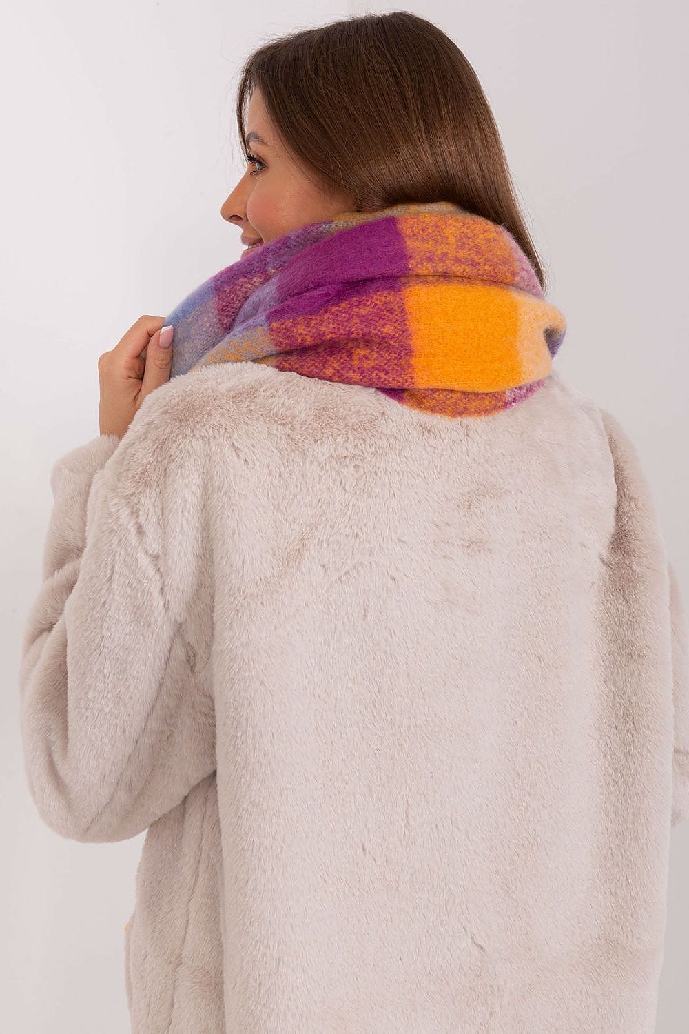 Women's Colorful Plaid Scarf Tassels Stylish - ShalayeFashion