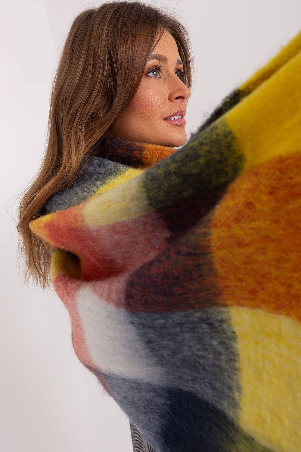 Women's Colorful Plaid Scarf Tassels Stylish - ShalayeFashion